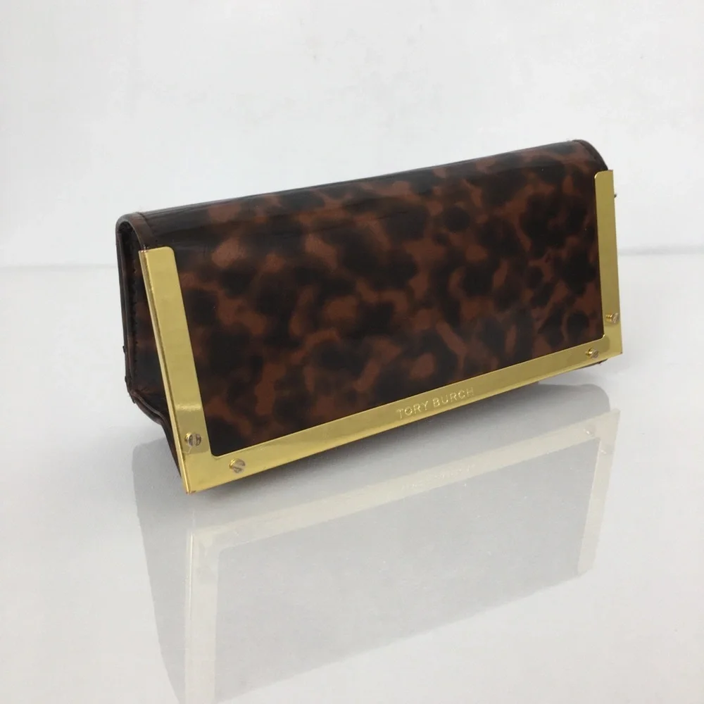Tory Burch Replacement Sunglasses Case Pouch Brown Black Tortoiseshell Print